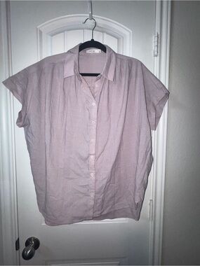 Mod Ref Striped Lavender and Light Blue Button-Up Shirt